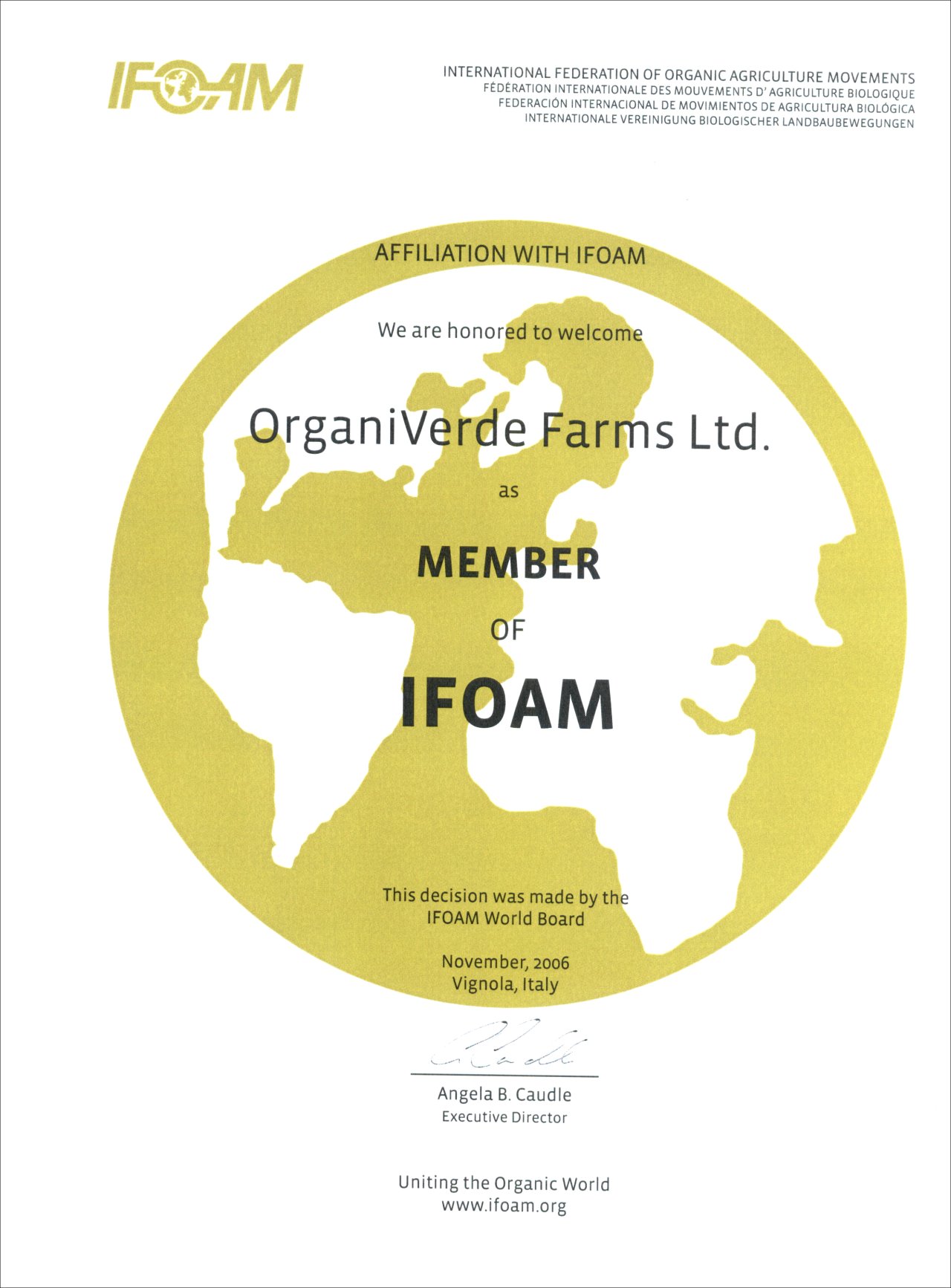 Ifoam Cert